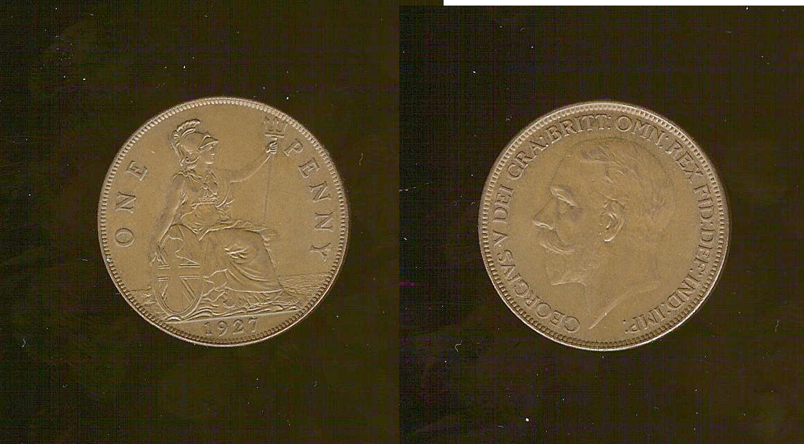 ROYAUME-UNI 1 Penny Georges V 1927 SPL